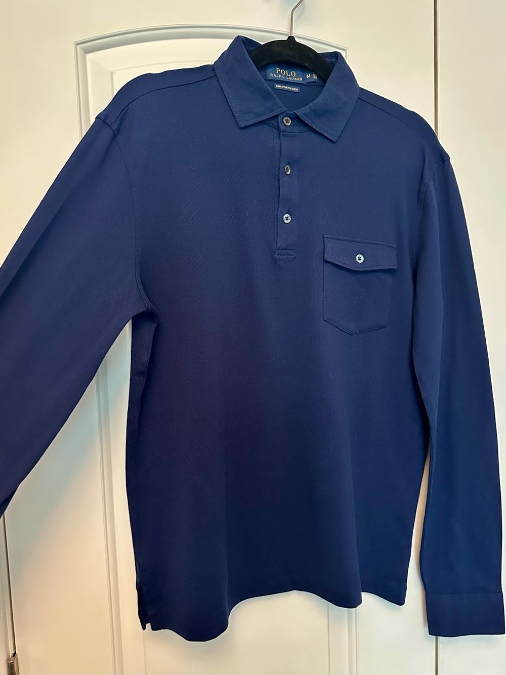 Ralph Lauren Men’s Long-Sleeve Stretch Polo Shirt - Navy